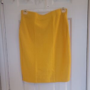 Vintage St. John Knit Vibrant Yellow Pencil Skirt SZ 2